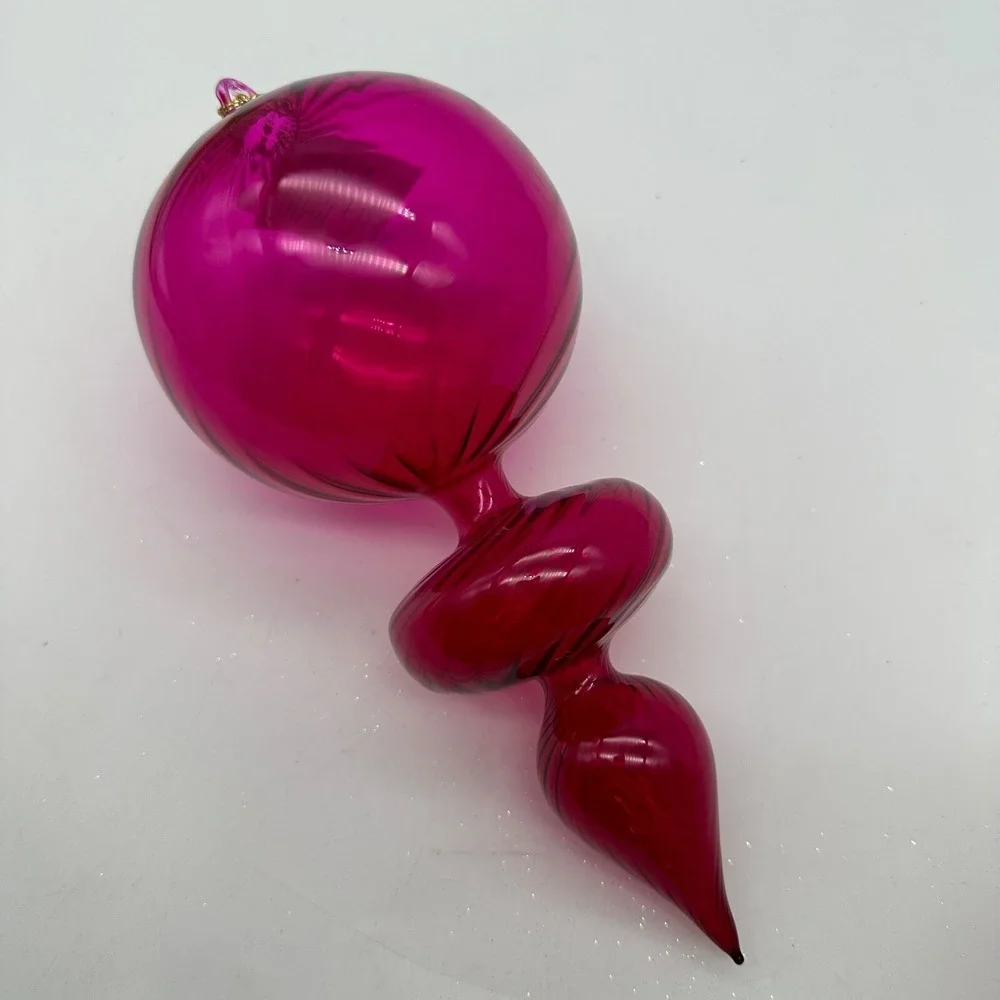 Christopher RADKO SPIRAL‎ FANTASIES Fuchsia Italian Drop Ornament 1997 97-310-0